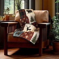 Woodland Patch Quilted Bedding Set Throw