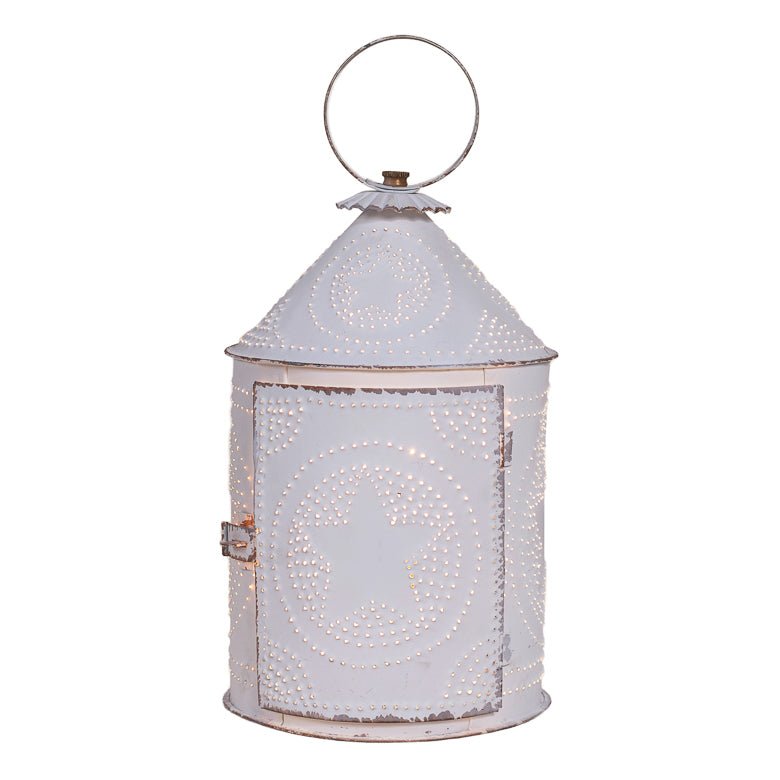 Americana Lantern in Rustic White - Ozark Cabin Décor, LLC