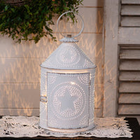 Americana Lantern in Rustic White - Ozark Cabin Décor, LLC