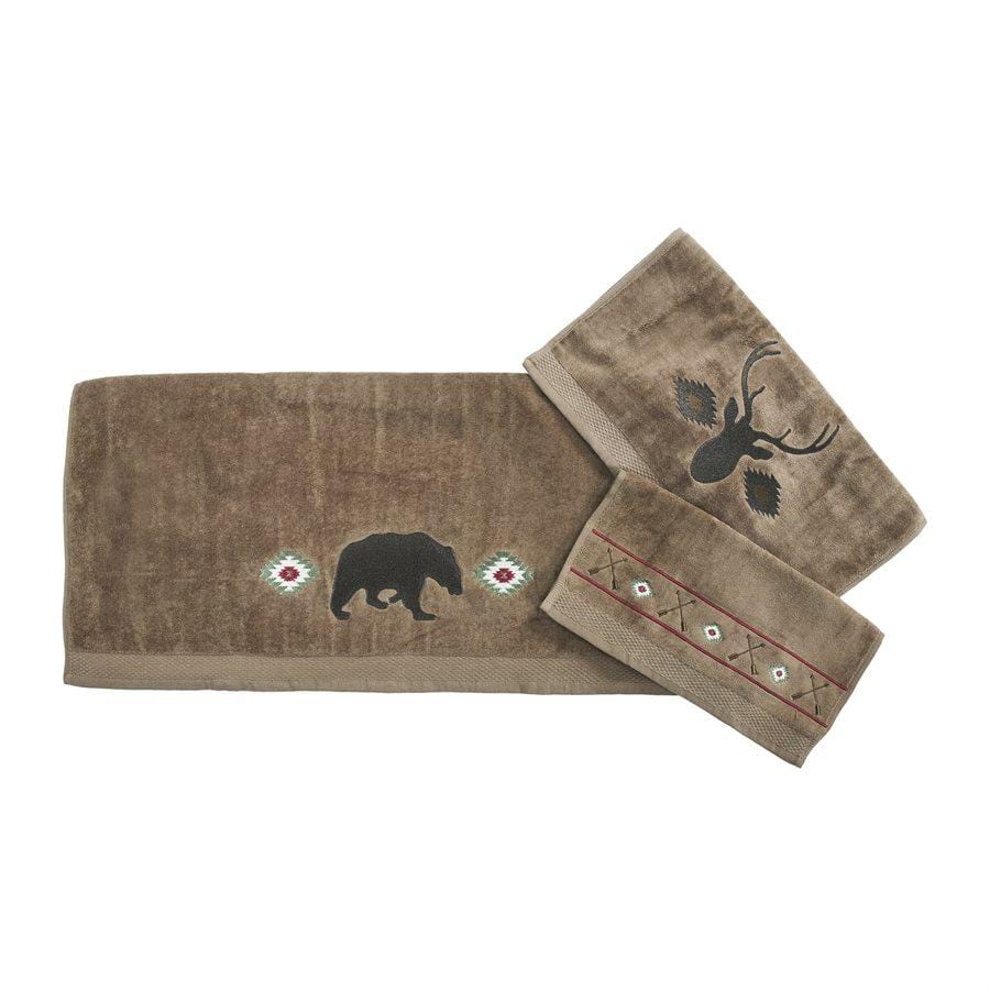 Aztec Bear 6-PC Bath Towel Set - Mocha