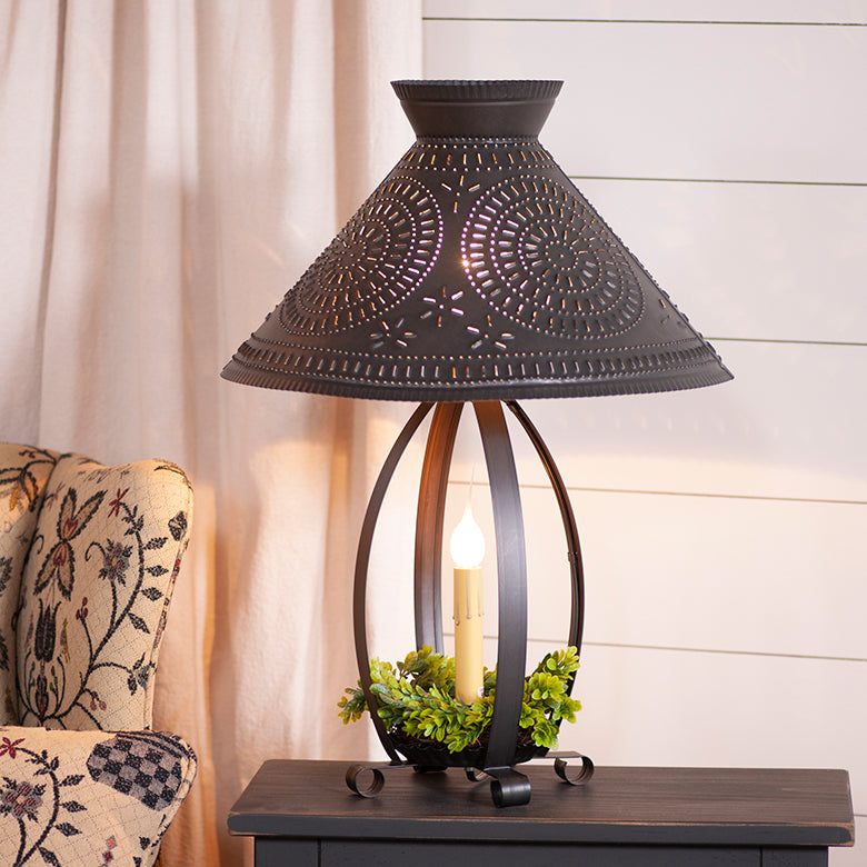 Betsy Ross Lamp with Chisel Shade in Kettle Black Finish