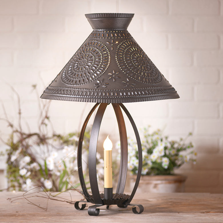 Betsy Ross Lamp with Chisel Shade in Kettle Black Finish