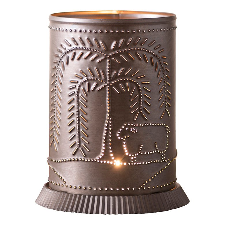 Candle Warmer with Willow and Sheep in Kettle Black - Ozark Cabin Décor, LLC