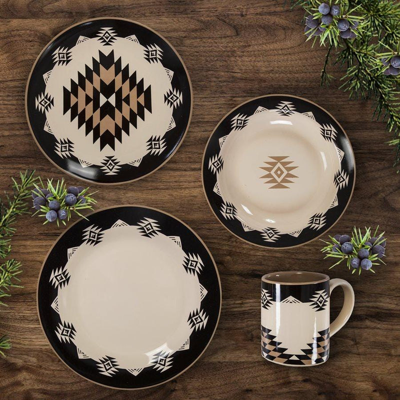 Chalet Aztec 19-Pc Ceramic Dinnerware Set - Ozark Cabin Décor, LLC