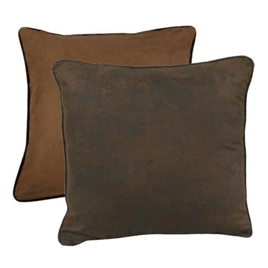 Chocolate & Dark Tan Faux Suede Reversible Euro Sham Cover - Thumbnail 2