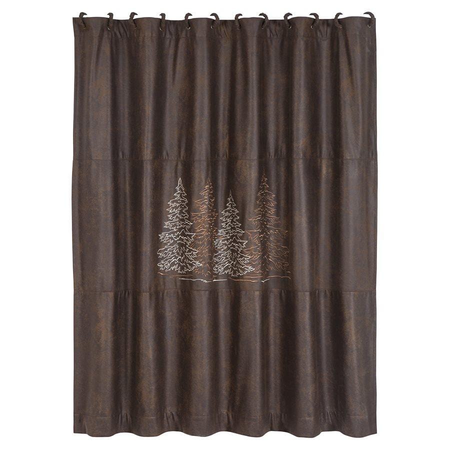 Clearwater Pines Chocolate Shower Curtain - Ozark Cabin Décor, LLC