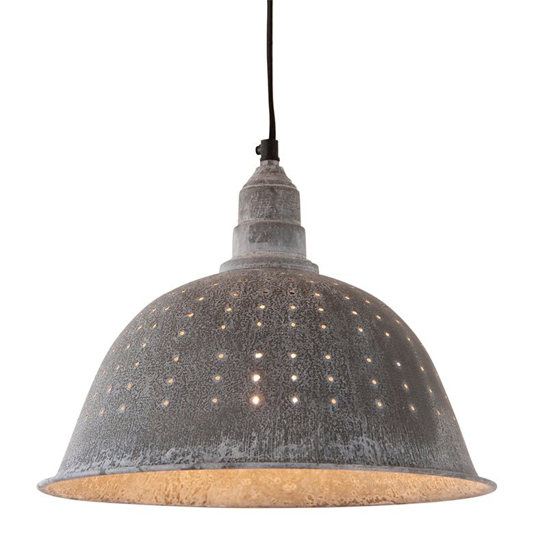 Colander Pendant Light in Weathered Zinc - Ozark Cabin Décor, LLC