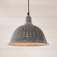 Colander Pendant Light in Weathered Zinc - Ozark Cabin Décor, LLC