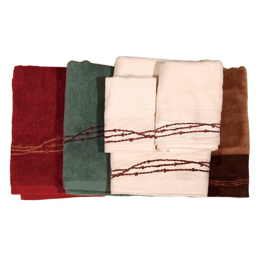 Embroidered Barbwire 6-PC Bath Towel Set - 3 Colors - Ozark Cabin Décor, LLC