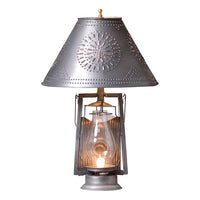 Farmer's Lamp with Shade in Antique Tin - Ozark Cabin Décor, LLC