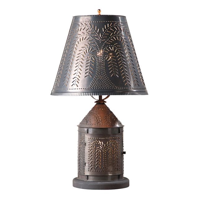 Fireside Lamp with Willow Shade - Kettle Black - Ozark Cabin Décor, LLC