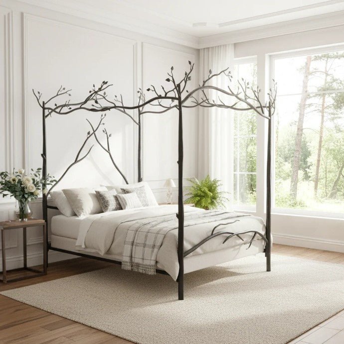 Forest Canopy Hand - Forged Iron Bed - California King - Ozark Cabin Décor, LLC