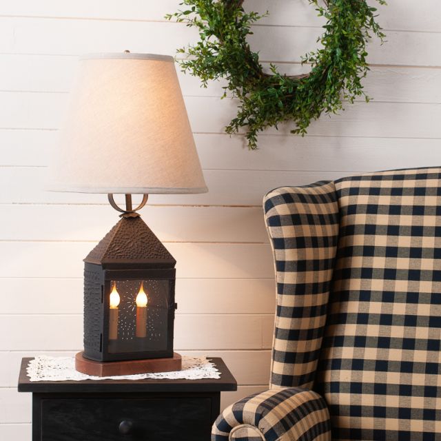 Harbor Lamp with Linen Empire Shade - Ozark Cabin Décor, LLC