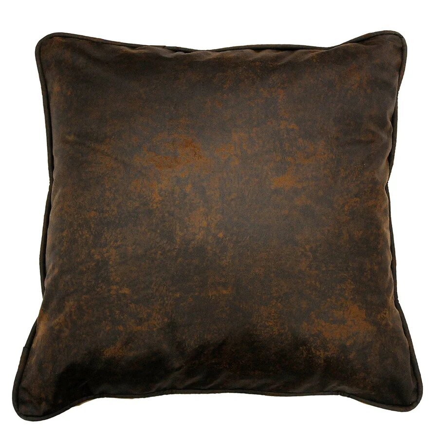 Chocolate & Dark Tan Faux Suede Reversible Euro Sham Cover