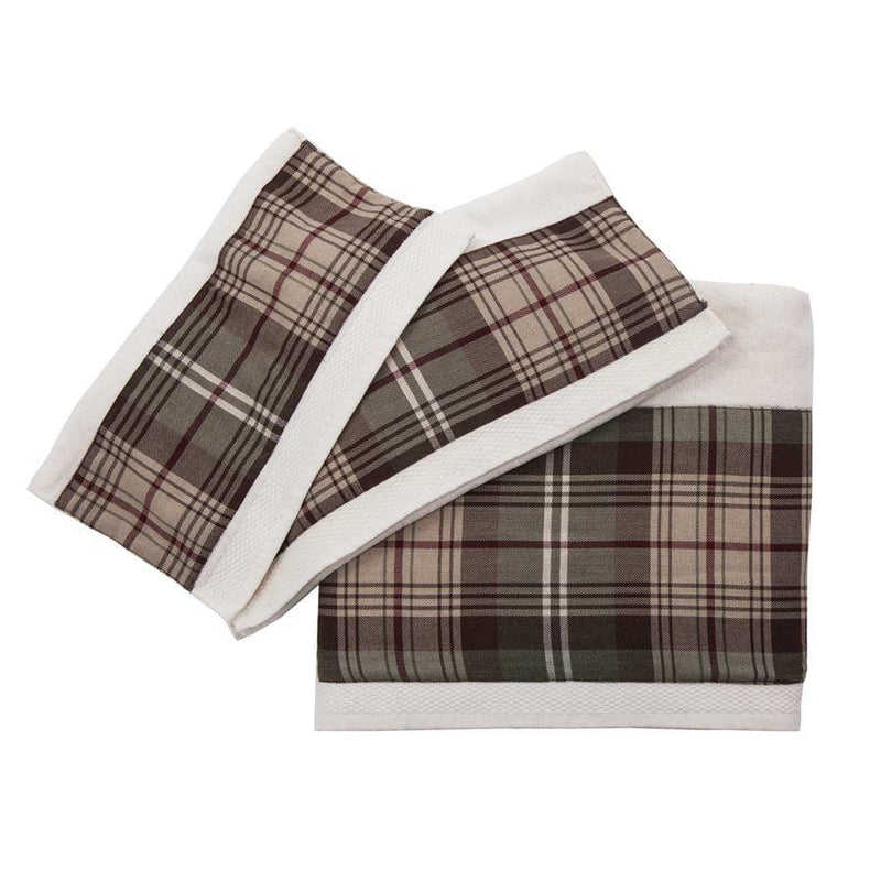 Huntsman Plaid 3-PC Bath Towel Set - Cream - Ozark Cabin Décor, LLC