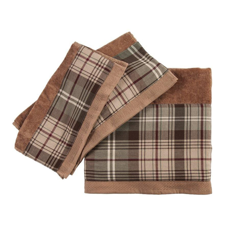 Huntsman Plaid 6-PC Bath Towel Set - Mocha - Ozark Cabin Décor, LLC