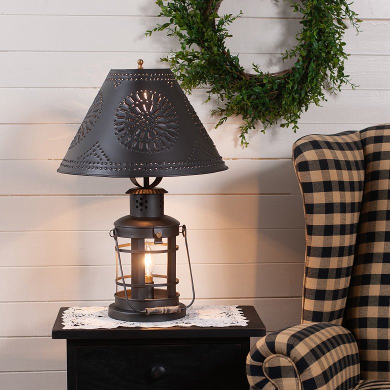 Innkeeper's 3 - Way Lamp with Metal Chisel Shade - Ozark Cabin Décor, LLC