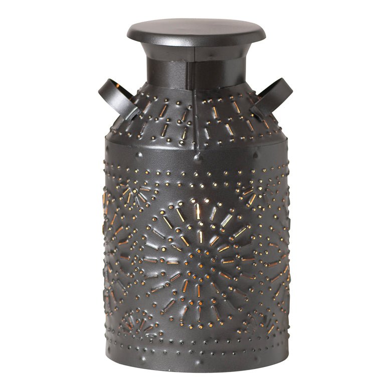 Milk Can Accent Light in Smokey Black - Ozark Cabin Décor, LLC