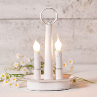 Oval Double Accent Light - Rustic White - Ozark Cabin Décor, LLC