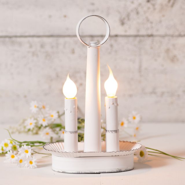 Oval Double Accent Light - Rustic White - Ozark Cabin Décor, LLC