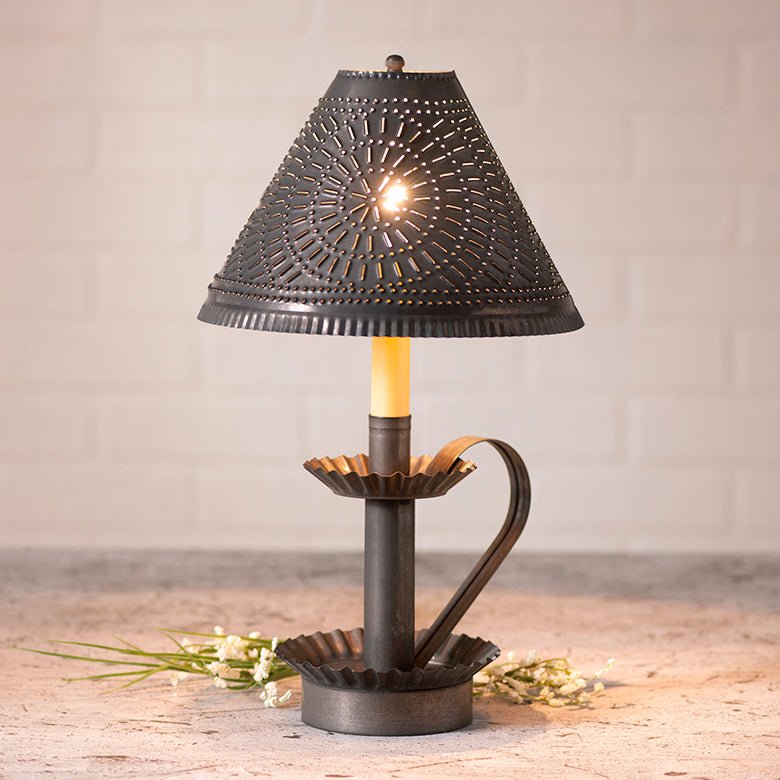 Plantation Candlestick Lamp with Shade - Ozark Cabin Décor, LLC