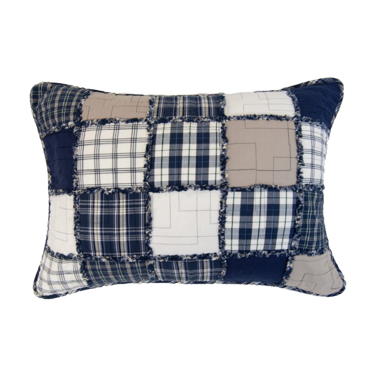 Checkerboard Indigo 3pc Reversible Full/Queen Quilt Set - Ozark Cabin Décor, LLC