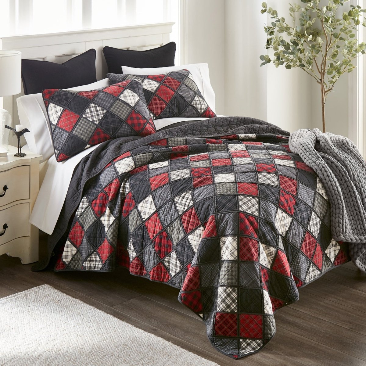 Lumberjack Cotton Pieced Quilt Set - King - Ozark Cabin Décor, LLC