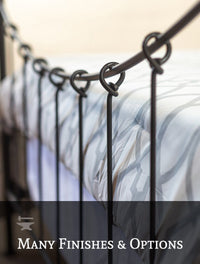 Rose Bud Wrought Iron Bed - California King - Ozark Cabin Décor, LLC