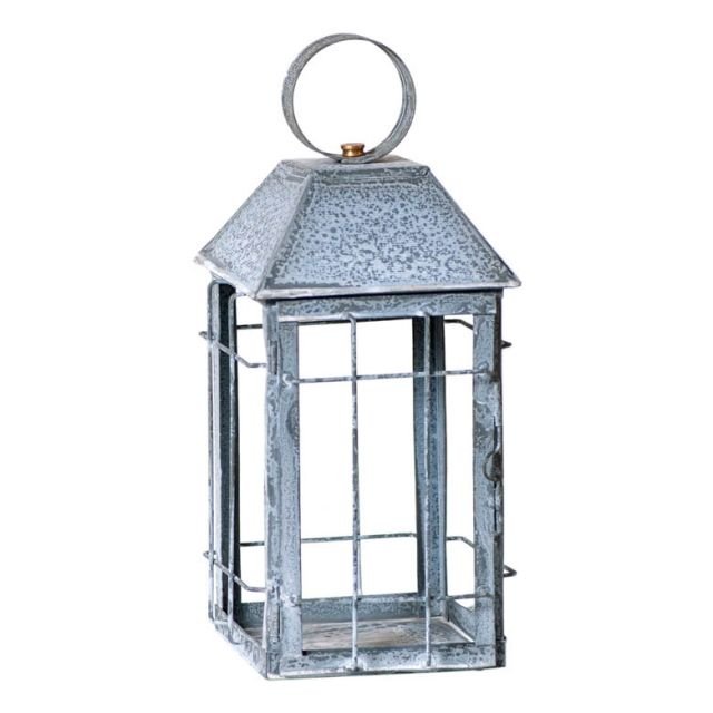 Rustic Table Lantern in Weathered Zinc - Thumbnail 2