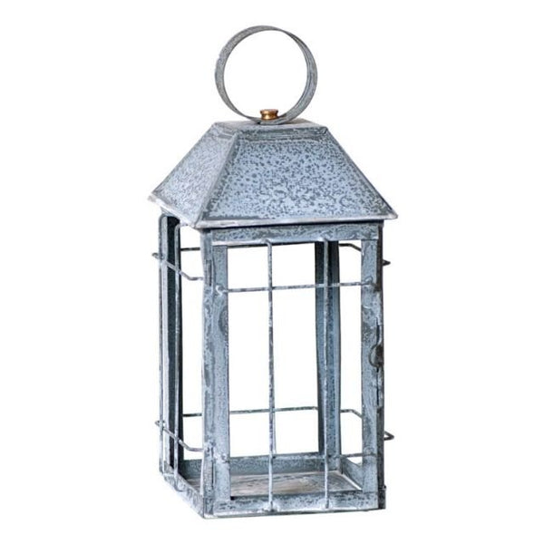 Rustic Table Lantern in Weathered Zinc - Ozark Cabin Décor, LLC