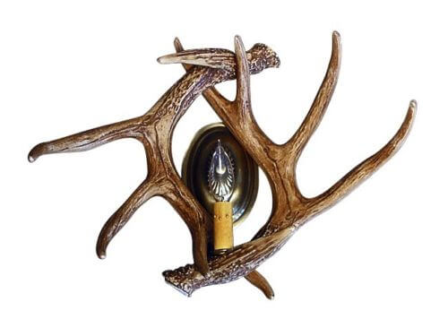 Whitetail Deer Two-Antler Wall Sconce