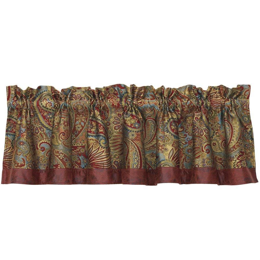 Western San Angelo Red Paisley 18"x84" Kitchen Valance