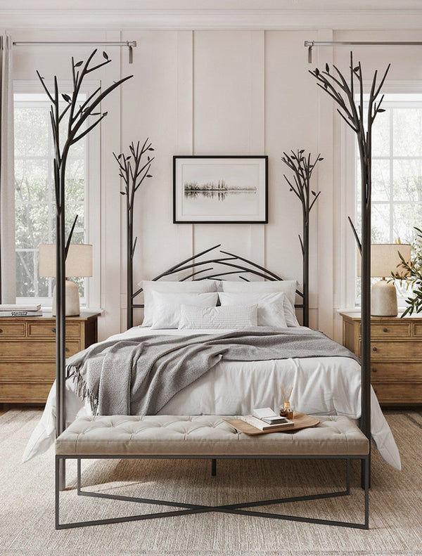 Sapling Hand-Forged Wrought Iron Bed - Ozark Cabin Décor, LLC