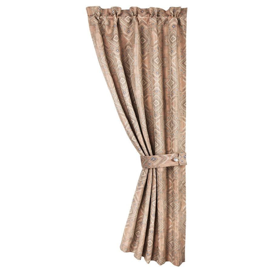 Sedona Pale Sienna 48"x84"L Single Rod Pocket Curtain Panel With Matching Tieback