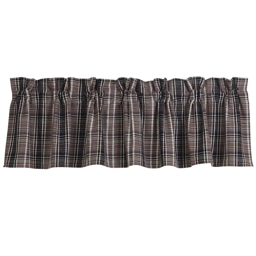 Whistler Black & Gray Plaid Kitchen Valance