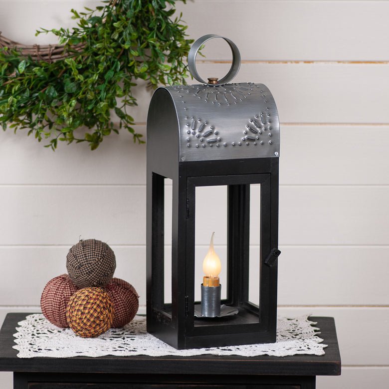 Wooden Lakeview Lantern in Black - Ozark Cabin Décor, LLC