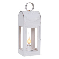 Wooden Lakeview Lantern in Rustic White - Ozark Cabin Décor, LLC