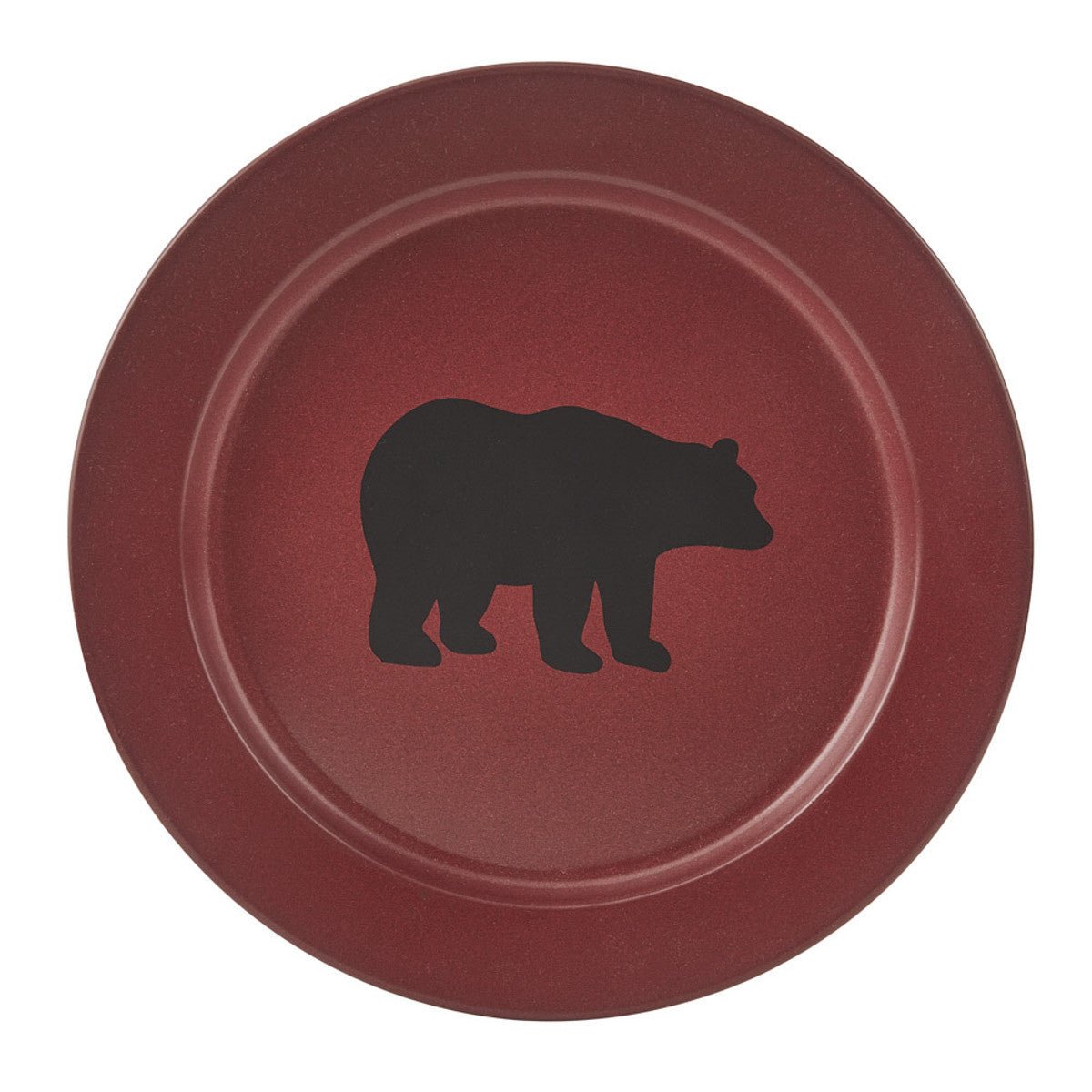Black Bear Red Enamel Dinner Plate - Set of 4 - Ozark Cabin Décor, LLC