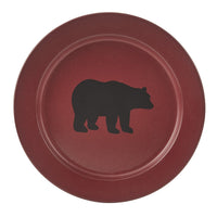 Black Bear Red Enamel Dinner Plate - Set of 4 - Ozark Cabin Décor, LLC