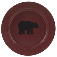 Black Bear Red Enamel Salad Plate - Set of 4 - Ozark Cabin Décor, LLC