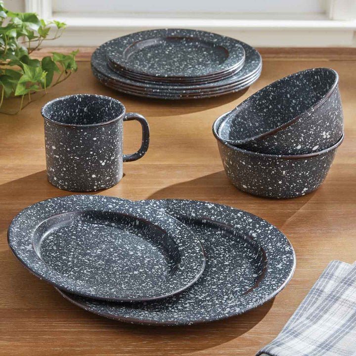Gray Granite Enamelware Dinner Plate Set - Ozark Cabin Décor, LLC