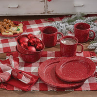 Red Granite Enamelware Salad Plate Set - Ozark Cabin Décor, LLC