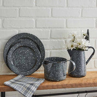 Gray Granite Enamelware Pitcher w/Lid - Ozark Cabin Décor, LLC