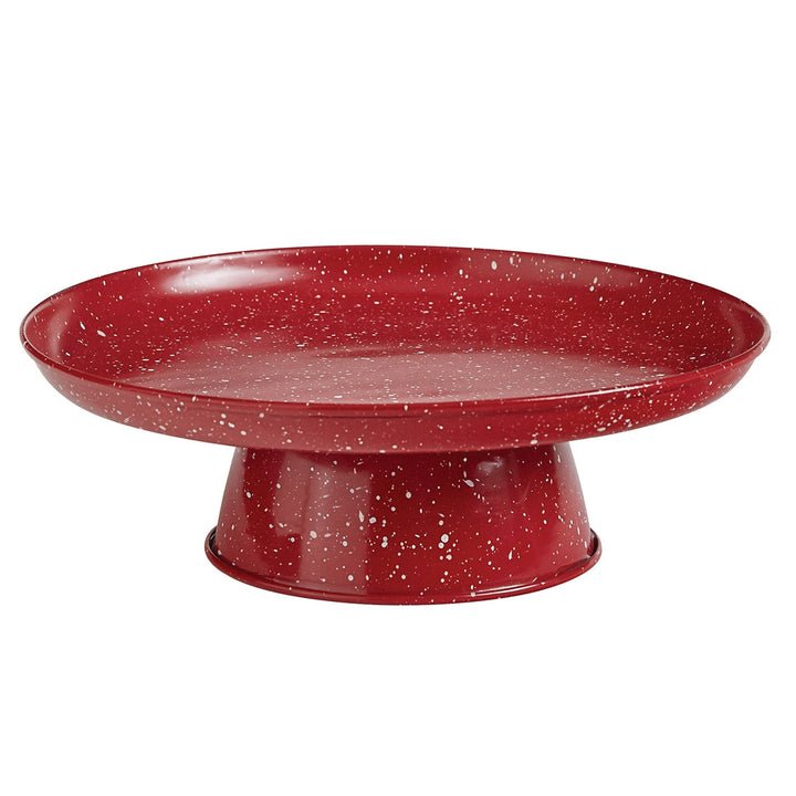 Granite Enamelware Cake Pedestal - Red - Ozark Cabin Décor, LLC