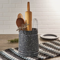 Gray Graniteware Enamel Utensil Crock - Ozark Cabin Décor, LLC