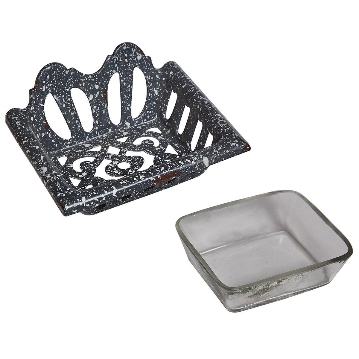 Gray Granite Enamel Soap Dish - Ozark Cabin Décor, LLC