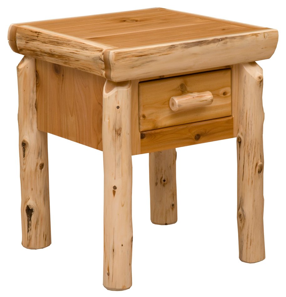 Cedar Log One Drawer Table - Ozark Cabin Décor, LLC