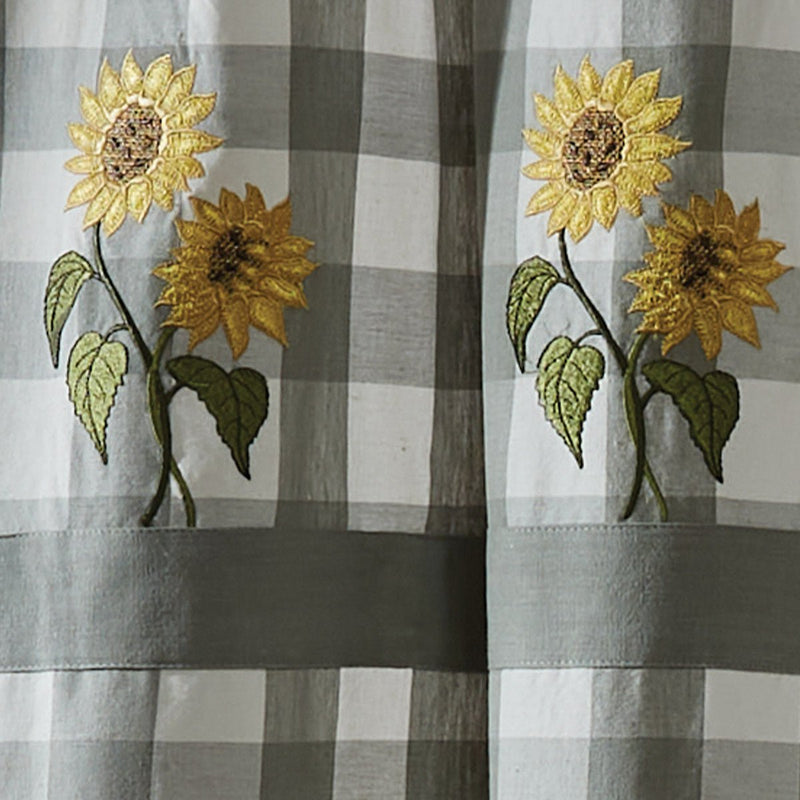 Embroidered Sunflower Shower Curtain - Ozark Cabin Décor, LLC