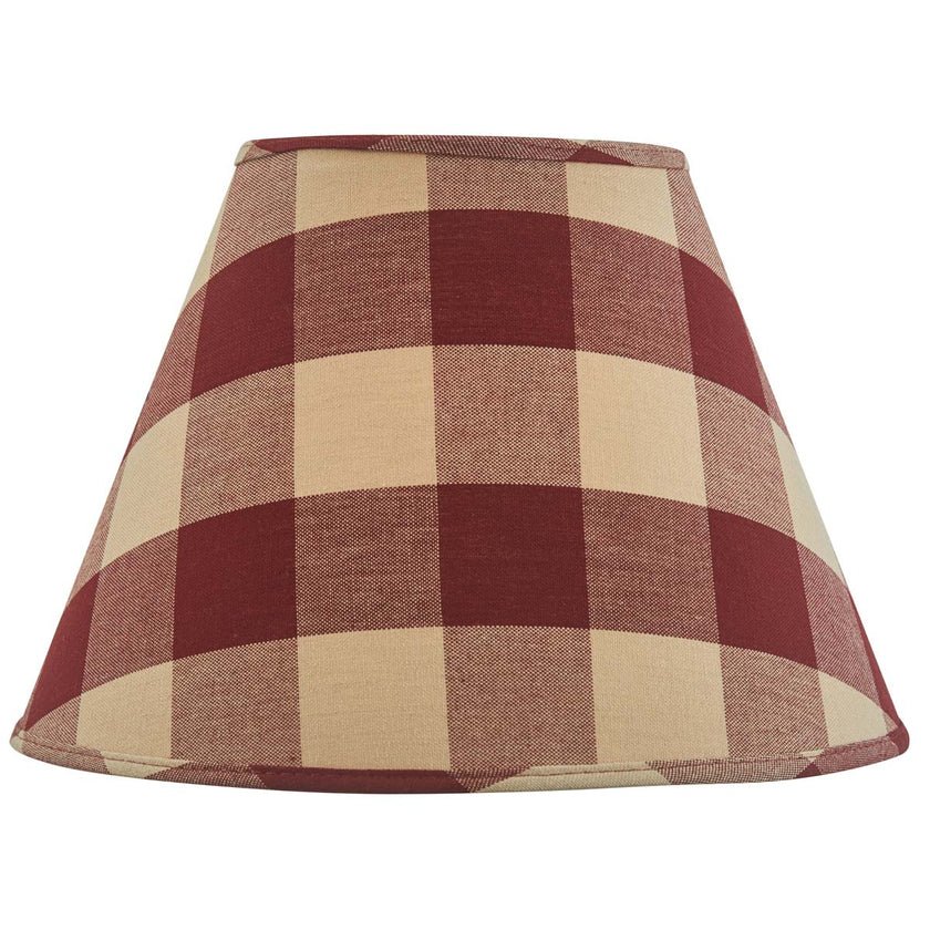 Wicklow Check 12" Lamp Shade - Garnet - Ozark Cabin Décor, LLC