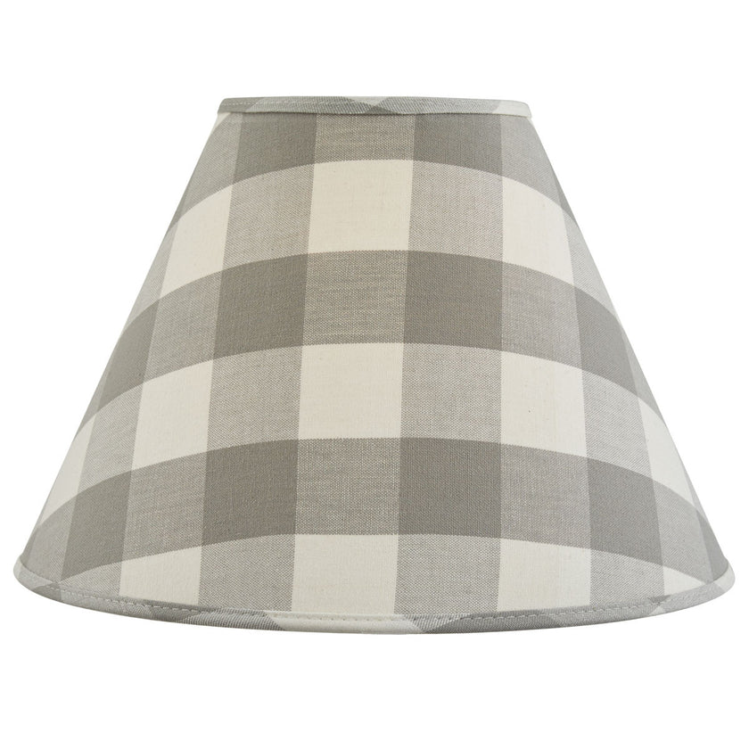 Wicklow Check 14" Lamp Shade - Dove - Ozark Cabin Décor, LLC